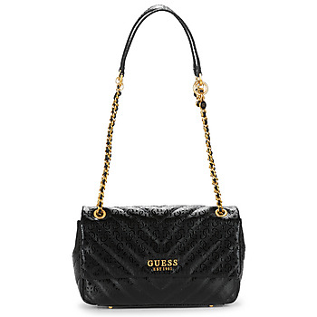 Tassen Dames Schoudertassen met riem Guess JANIA CONVERTIBLE CROSSBODY FLAP Zwart