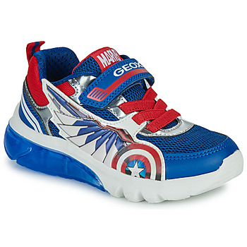 Schoenen Jongens Lage sneakers Geox J CIBERDRON BOY Blauw / Rood / Wit