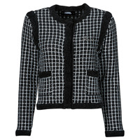 Textiel Dames Jasjes / Blazers Karl Lagerfeld classic boucle cardigan Zwart / Wit