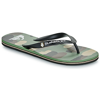 Schoenen Heren Teenslippers Quiksilver MOLOKAI ART II Zwart / Bruin / Groen