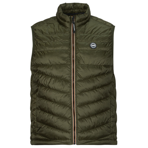 Textiel Heren Dons gevoerde jassen Jack & Jones JJEHERO BODYWARMER COLLAR Kaki