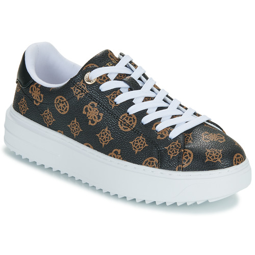 Schoenen Dames Lage sneakers Guess DENESA Zwart / Bruin