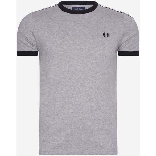 Textiel Heren T-shirts & Polo’s Fred Perry Taped ringer t-shirt Grijs