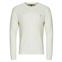 Textiel Heren Truien Tommy Hilfiger CLASSIC COTTON CABLE CREW NECK Wit