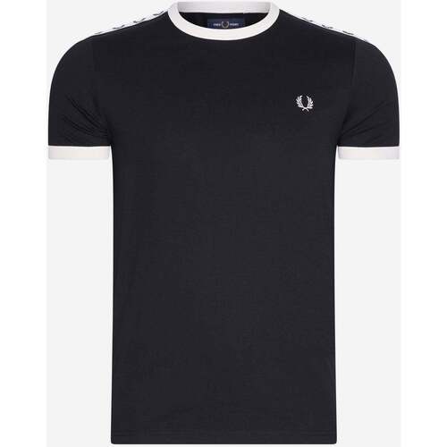 Textiel Heren T-shirts & Polo’s Fred Perry Taped ringer t-shirt Zwart