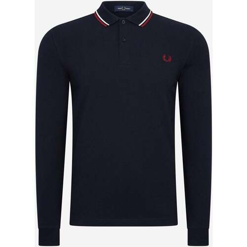 Textiel Heren Polo's lange mouwen Fred Perry LS twin tipped shirt Blauw