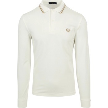 Textiel Heren T-shirts & Polo’s Fred Perry Longsleeve Polo Off White U83 Beige