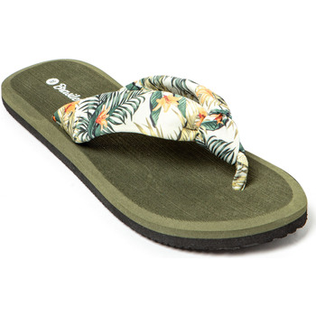 Schoenen Dames Teenslippers Brasileras Hibiscus Nudo Groen