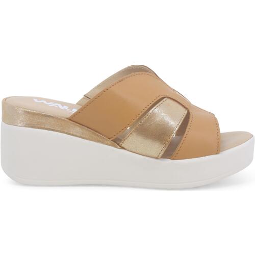 Schoenen Dames Leren slippers Melluso 019218-233812 Beige