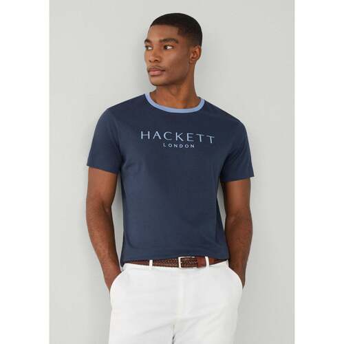 Textiel Heren T-shirts & Polo’s Hackett Heritage classic tee Blauw