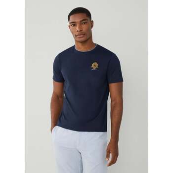 Textiel Heren T-shirts & Polo’s Hackett Heritage logo tee Blauw