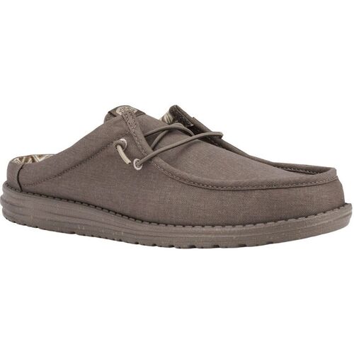 Schoenen Heren Leren slippers Dude Wally slip stretch canvas Bruin