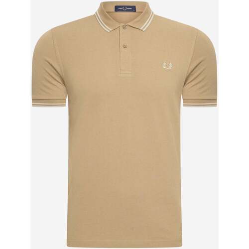 Textiel Heren T-shirts & Polo’s Fred Perry Twin tipped  shirt Beige