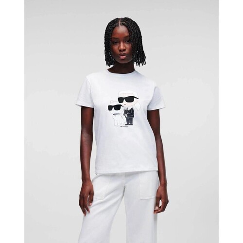 Textiel Dames T-shirts & Polo’s Karl Lagerfeld 230W1704 Wit