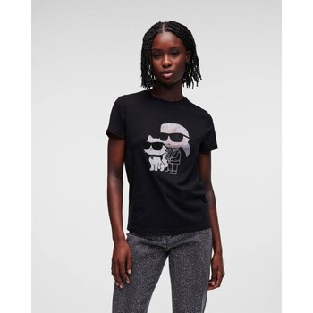 Textiel Dames T-shirts & Polo’s Karl Lagerfeld 230W1772 Zwart