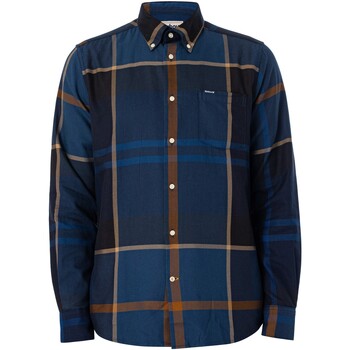 Textiel Heren Overhemden lange mouwen Barbour Dunoon op maat gemaakt tartan overhemd Blauw