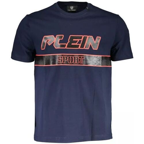 Textiel Heren T-shirts & Polo’s Philipp Plein Sport Katoenen T-shirt met logoprint Blauw