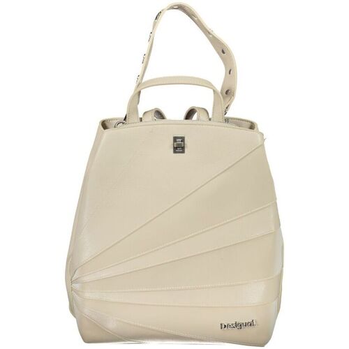 Tassen Dames Rugzakken Desigual Polyethyleen rugzak met meerdere compartimenten en logodetail Beige