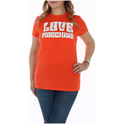 Textiel Dames Overhemden Love Moschino T-shirt met korte mouwen met grafische print Wit