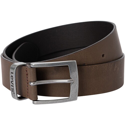 Accessoires Heren Riemen Levi's Leren riem met metalen gesp Bruin