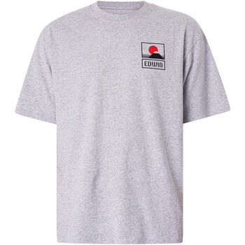 Textiel Heren T-shirts korte mouwen Edwin Zonsondergang op Mount Fuji T-shirt Grijs