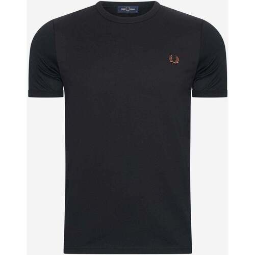 Textiel Heren T-shirts & Polo’s Fred Perry Ringer t-shirt Zwart