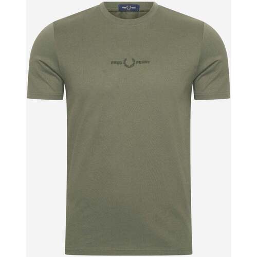 Textiel Heren T-shirts & Polo’s Fred Perry Embroidered t-shirt Groen