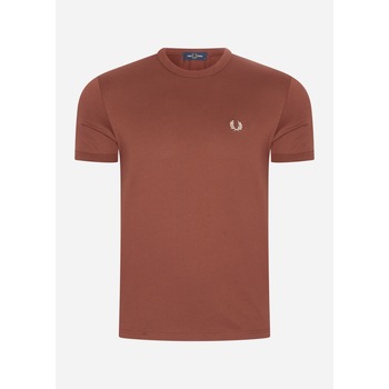 Textiel Heren T-shirts & Polo’s Fred Perry Ringer t-shirt Rood