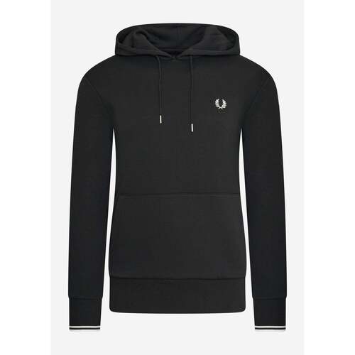 Textiel Heren Sweaters / Sweatshirts Fred Perry Tipped hooded sweatshirt Zwart