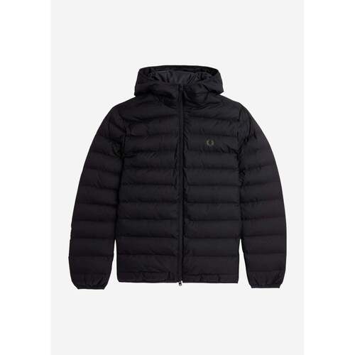 Textiel Heren Dons gevoerde jassen Fred Perry Hooded insulated jacket Zwart