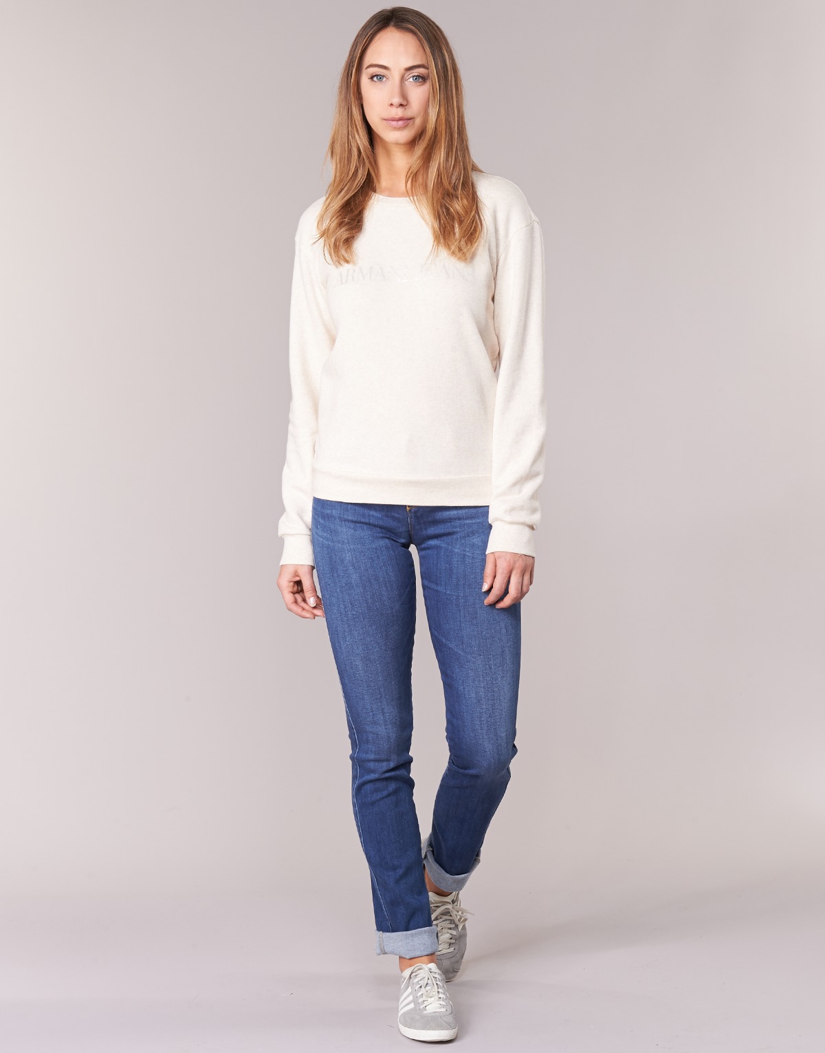 Textiel Dames Straight jeans Armani jeans HOUKITI Blauw