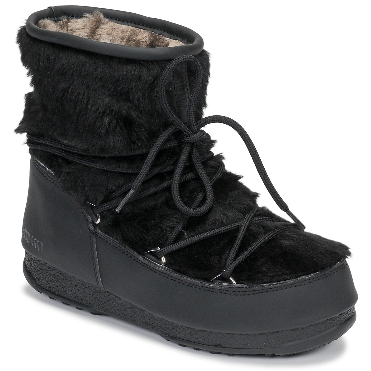 Buty Damskie Śniegowce Moon Boot MOON BOOT MONACO LOW FUR WP Czarny