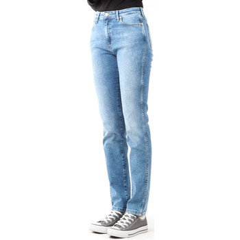 tekstylia Damskie Jeansy skinny Wrangler Jeansy  Boyfriend Best Blue W27M9194O Niebieski