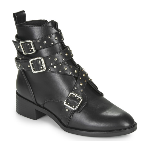 Buty Damskie Buty za kostkę Only BRIGHT 14 PU STUD BOOT Czarny