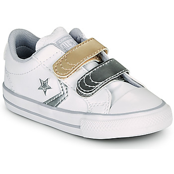 Buty Dziewczynka Trampki niskie Converse STAR PLAYER 2V METALLIC LEATHER OX Biały