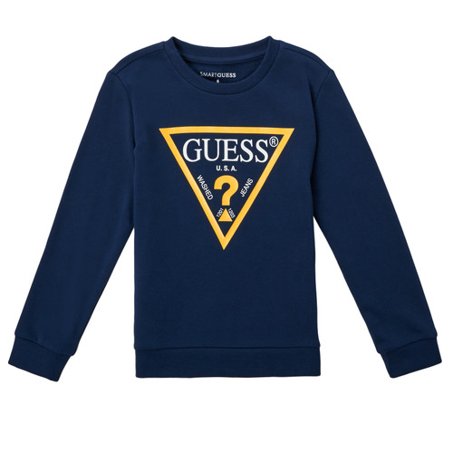 tekstylia Chłopiec Bluzy Guess CANISE Niebieski / Fonce