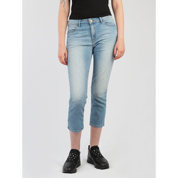 tekstylia Damskie Jeansy straight leg Wrangler Drew Cropped Straight W26YZS64J Niebieski