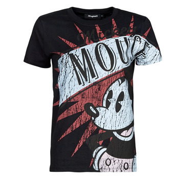 tekstylia Damskie T-shirty z krótkim rękawem Desigual TS_MICKEY BOOM Czarny