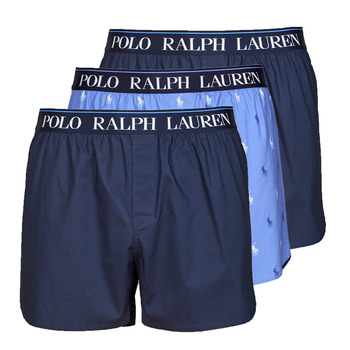 Bielizna Męskie Bokserki Polo Ralph Lauren WOVEN BOXER X3 Marine / Marine / Niebieski