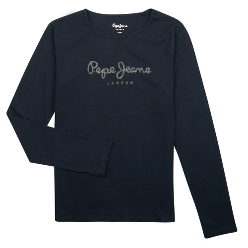 tekstylia Dziewczynka T-shirty z długim rękawem Pepe jeans HANA GLITTER LS Marine