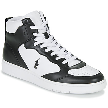 Buty Męskie Trampki wysokie Polo Ralph Lauren POLO CRT HGH-SNEAKERS-LOW TOP LACE Czarny / Biały