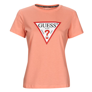 tekstylia Damskie T-shirty z krótkim rękawem Guess SS CN ORIGINAL TEE Różowy