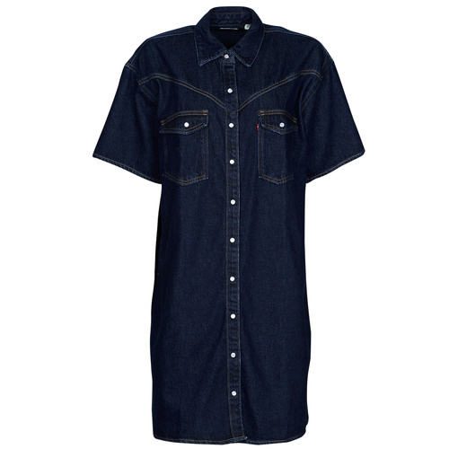 tekstylia Damskie Sukienki krótkie Levi's ELOWEN WESTERN DRESS Indigo