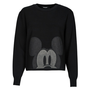 tekstylia Damskie Swetry Desigual MICKEY PATCH DENIM Czarny