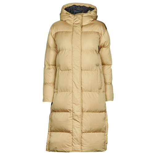 tekstylia Damskie Kurtki pikowane Superdry STUDIOS LONGLINE DUVET COAT Shaker / Beżowy