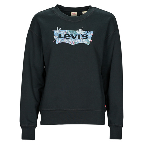 tekstylia Damskie Bluzy Levi's GRAPHIC STANDARD CREW Czarny