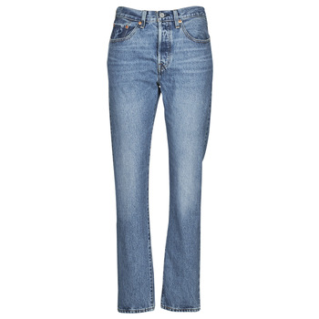 tekstylia Damskie Jeansy boyfriend Levi's 501® CROP Niebieski