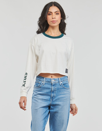 tekstylia Damskie T-shirty z długim rękawem Levi's GRAPHIC LS CROP REESE Biały