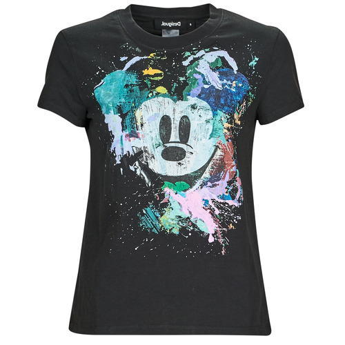 tekstylia Damskie T-shirty z krótkim rękawem Desigual TS_MICKEY CRASH Czarny / Wielokolorowy