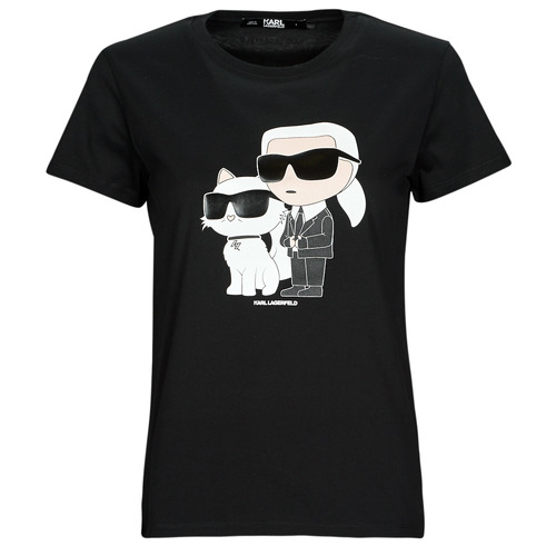 tekstylia Damskie T-shirty z krótkim rękawem Karl Lagerfeld IKONIK 2.0 T-SHIRT Czarny